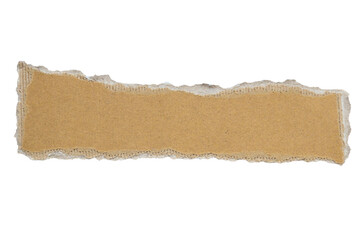 Brown Cardboard paper piece isolated on white background