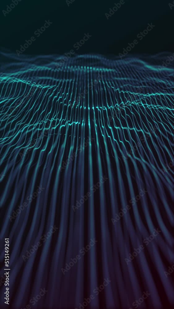 Poster abstract digital waving lines fx background loop/ 4k animation of an abstract background with digita