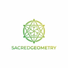 Fototapeta premium Sacred Geometry with Flower Symbol Logo Design