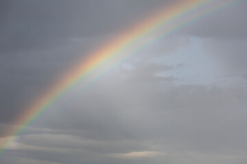 rainbow in sky after rain
