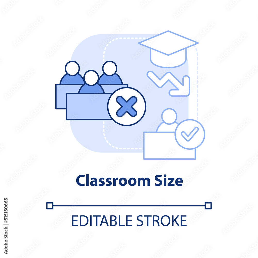Poster classroom size light blue concept icon. effective education. problem in schools abstract idea thin l