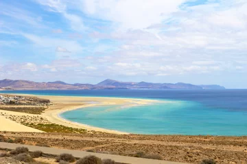 Fotobehang Sotavento Beach, Fuerteventura, Canarische Eilanden Playa de Sotavento de Jandía, Fuerteventura, Islas Canarias