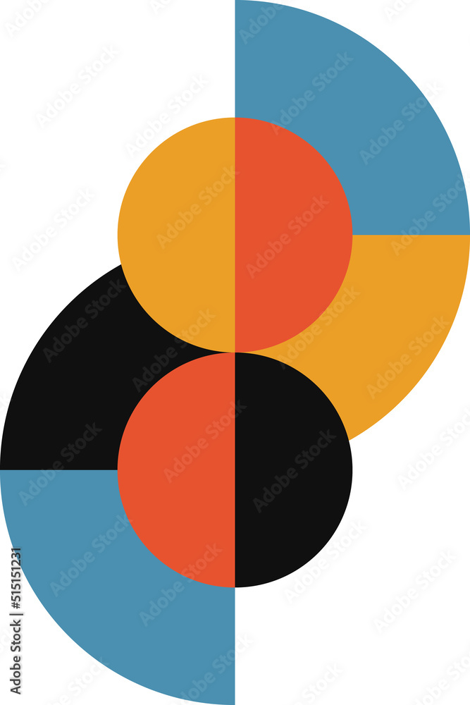Poster abstract geometric minimalist artwork. vector illustration made of simple shapes like circle, square
