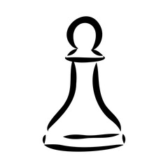 Hand-drawn sketch set of Chess pieces on a white background. Chess. Check mate. King, Queen, Bishop, Knight, Rook, Pawn. Vector icons.