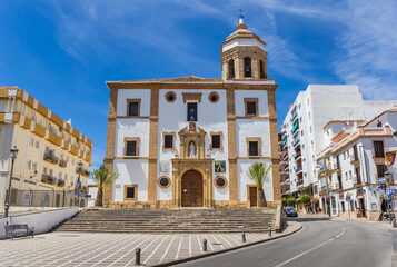 Fototapeta na wymiar Front view of the Merced church in Ronda, Spain