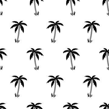 Palm tree vector seamless pattern