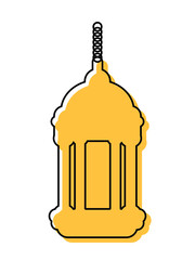 Islamic lamp lantern isolated on white background. illustration vector art 