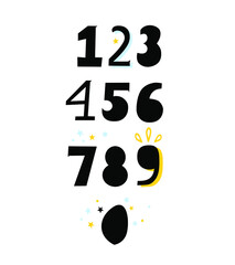 Vector set of numbers, digits, numerals