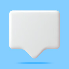 3D White Blank Speech Bubble Isolated