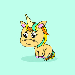 Obraz na płótnie Canvas Cute unicorn cartoon. Vector illustration character
