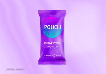 Realistic Foil Pouch Or Foil Packaging Mockup Against Background.