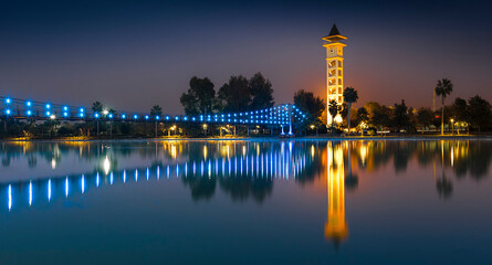 Old Clock Tower in Adana, city of Turkey.