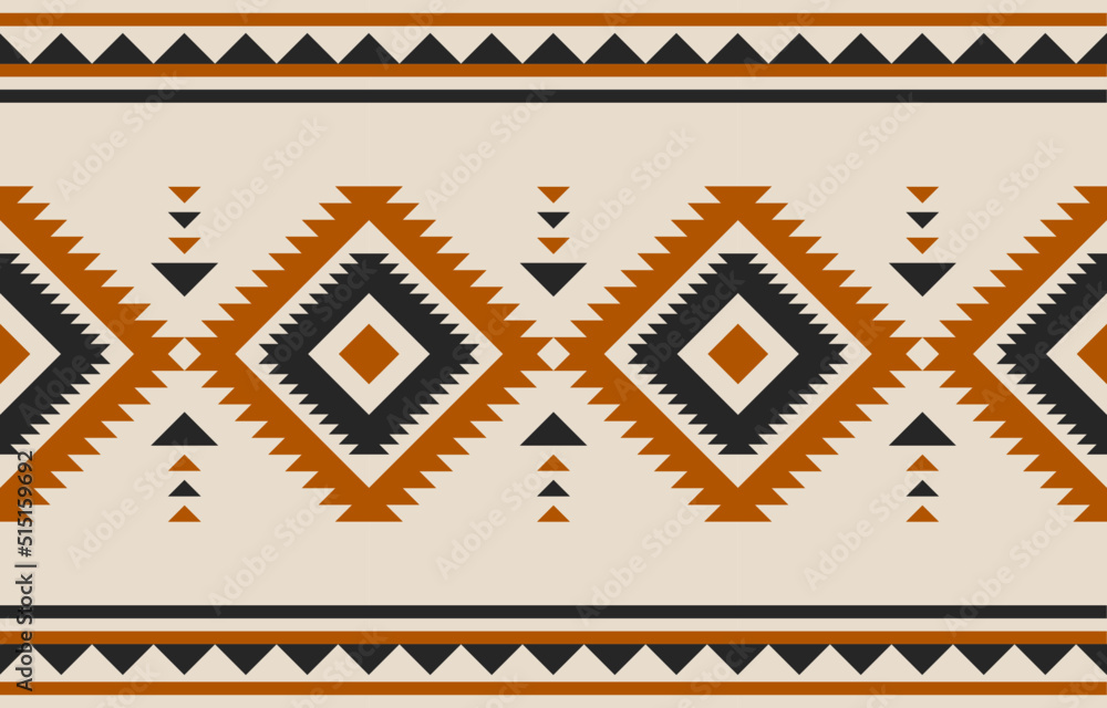 Wall mural Beautiful carpet ethnic art. Geometric ethnic seamless pattern in tribal. American, Mexican style. Design for background, wallpaper, illustration, fabric, clothing, carpet, textile, batik, embroidery.