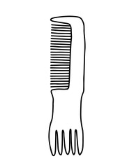 Doodle vector hairbrush illustration. Hand drawn comb isolated