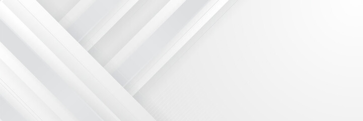 Obraz premium Abstract white banner. Designed for background, wallpaper, poster, brochure, card, web, presentation, social media, ads. Vector illustration design template.