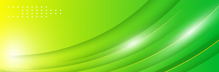 Abstract green and yellow banner. Designed for background, wallpaper, poster, brochure, card, web, presentation, social media, ads. Vector illustration design template.