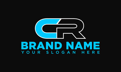 c r typography letter logo or icon or app design for your business. C R logo design.