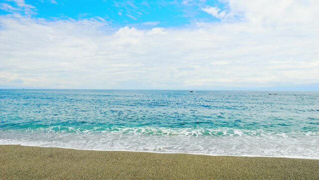 Beautiful view of blue sea and beach in summer, Katsurahama Beach in Kochi Prefecture in Japan