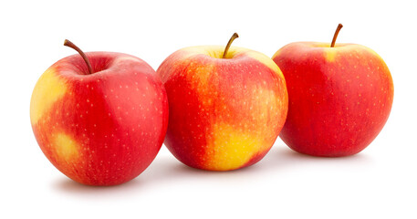 colorful apples path isolated on white