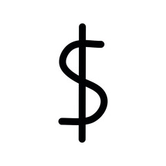 Vector hand drawn doodle sketch dollar sign isolated on white background