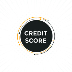 Credit score text banner in flat style.
