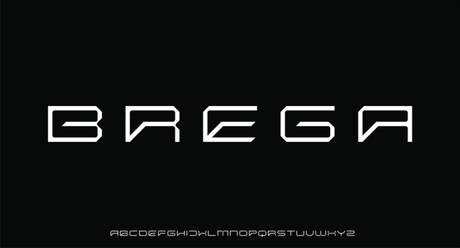 BREGA modern, futuristic modern geometric font	
