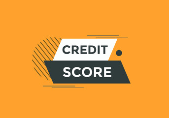 Credit score text banner in flat style.
