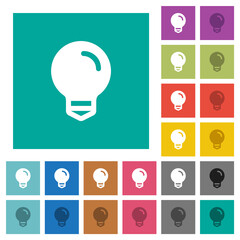 Light bulb solid square flat multi colored icons