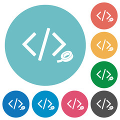 Software patch flat round icons