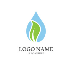 Water drop logo, a logo with a concept style vector illustration template on a white isolated background.
