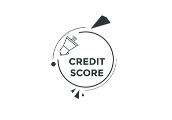 Colorful web banner Credit score. Icon sticker
