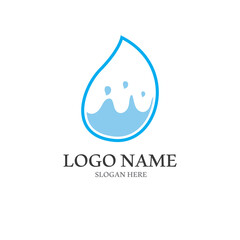 Water drop logo, a logo with a concept style vector illustration template on a white isolated background.