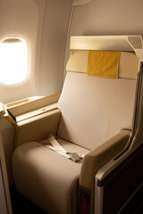 Luxury first class or business class suite on airplane