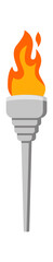 Medieval torch with fire flame. Vector illustration
