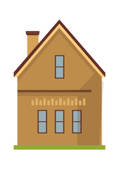 Cottage house building. Vector illustration