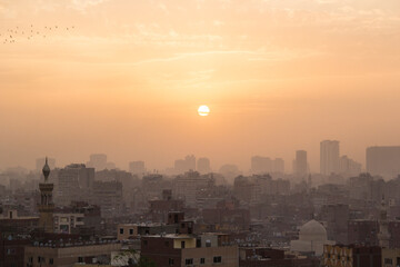 Beautiful view of the old city in the center of Cairo, Egypt