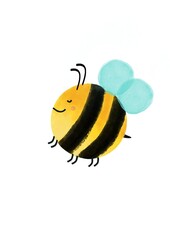 Cute cartoon bee in watercolour techniques