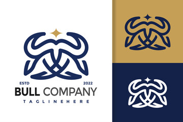 Star Bull Horn Logo Design, Brand Identity logos vector, modern logo, Logo Designs Vector Illustration Template