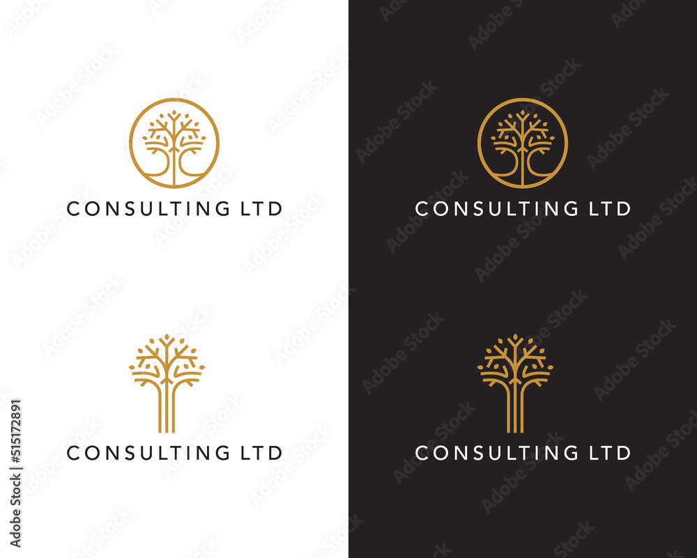 Wall mural conculting grow logo template