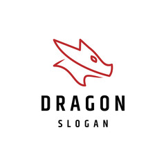 Dragon head logo vector icon design template