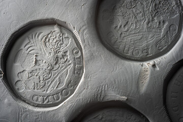 british one pound coin print