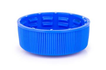 bottle cap plastic isolated on white background color blue