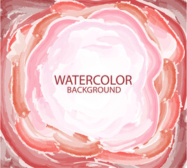 Vector pink and red watercolor background. Invitation card.