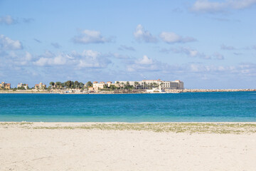 Beautiful view of the residential complex Marina in the center of Alamein, Egypt
