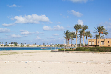 Beautiful view of the residential complex Marina in the center of Alamein, Egypt