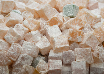 Dessert Turkish delight close up