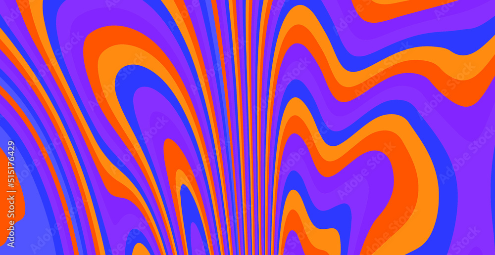 Poster trippy glitch background in style of psychedelic 60s and 70s parties with bright acidic colors and a