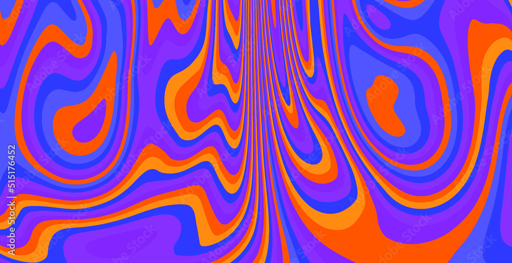 Poster trippy glitch background in style of psychedelic 60s and 70s parties with bright acidic colors and a