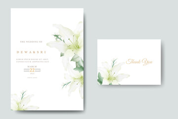 Fototapeta na wymiar Elegant hand drawn lily invitation card set