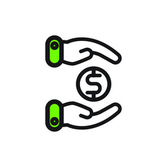 illustration of flat line icon and green color. for websites, applications, businesses and others.